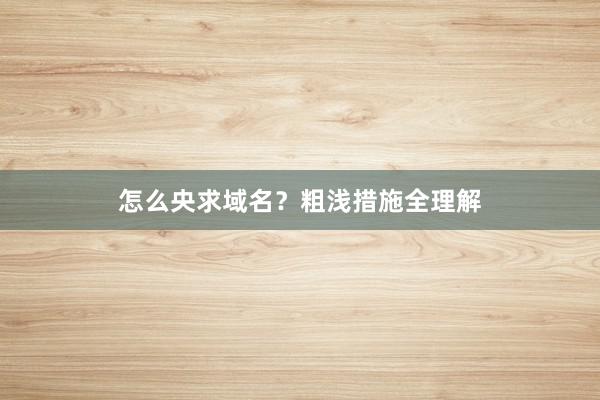 怎么央求域名？粗浅措施全理解
